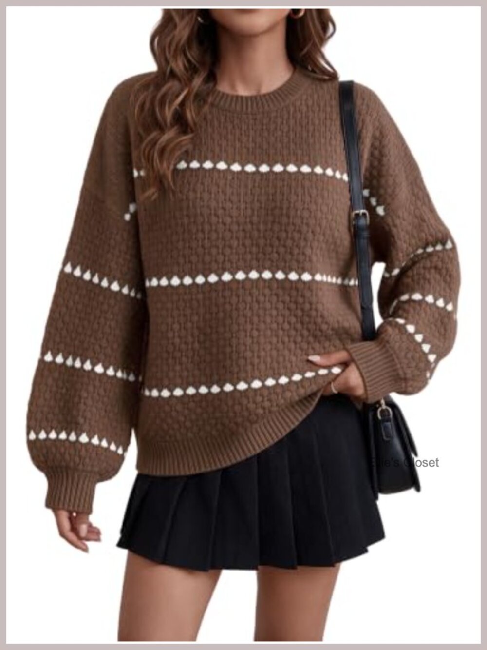 Oversized Chunky Knit Puff Sleeve Pullover Sweater